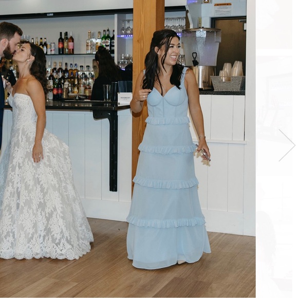 Revelry Sloane Chiffon Tiered Dress in Periwinkle 4 - Picture 12 of 14